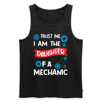Trust me I'm the Daughter of an Mechanic - Männer Premium Bio Tank Top - Schwarz - Vorne - Michal (187cm)