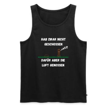 Jagen Genossen Geschossen - Männer Premium Bio Tank Top - Schwarz - Vorne - AI Model Male 178 light (178cm)