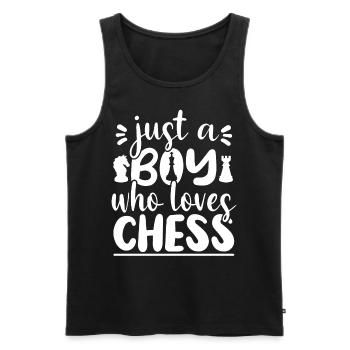 Chess Game Saying Boys Play chess - Men's Premium Organic Tank Top - black - Front - AI Model Male 178 light (178cm)