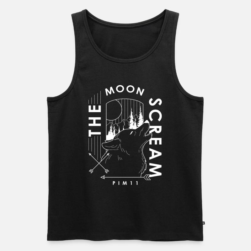 The moon scream (weiss) - Männer Premium Bio Tank Top - Schwarz
