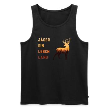 Jäger Leben Jagd - Männer Premium Bio Tank Top - Schwarz - Vorne - AI Model Male 178 light (178cm)