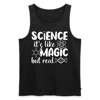 Science Research Saying - Men's Premium Organic Tank Top - black - Front - Michal (187cm)