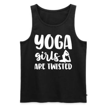 Yoga Mädchen Frauen Spruch lustig Geschenk - Männer Premium Bio Tank Top - Schwarz - Vorne - AI Model Male 178 light (178cm)