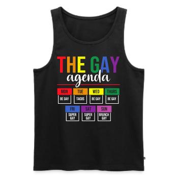 The Gay Agenda Gay Lesbian LGBT - Men's Premium Organic Tank Top - black - Front - AI Model Male 178 light (178cm)
