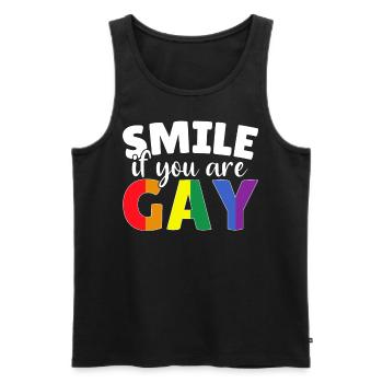Lache wenn du schwul bist LGBT Homosexuell - Männer Premium Bio Tank Top - Schwarz - Vorne - Michal (187cm)