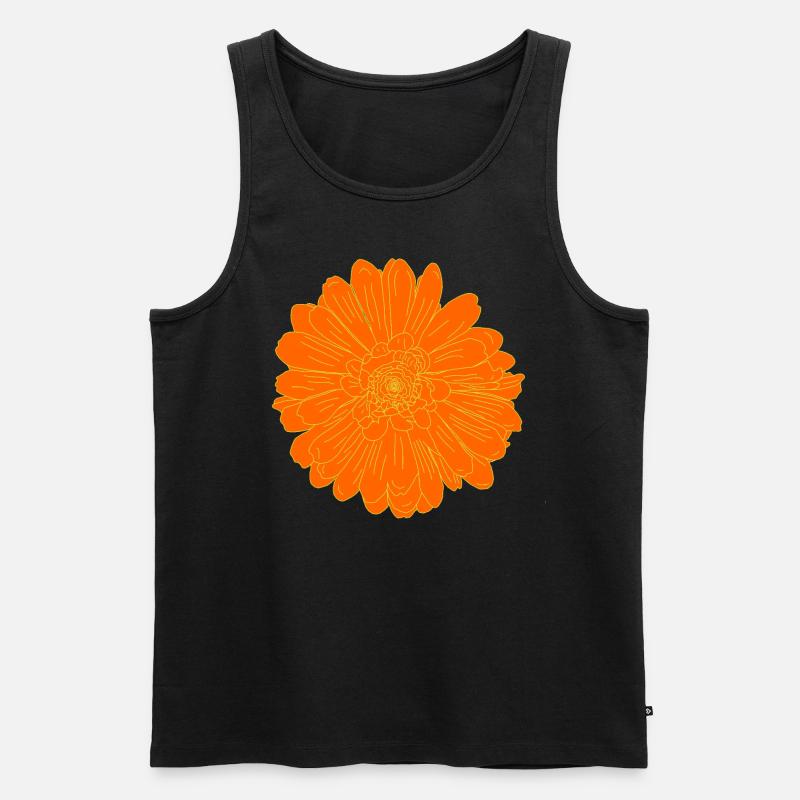 Blüte Orange Classic - Männer Premium Bio Tank Top - Schwarz