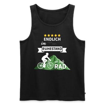 Endlich im Ruhestand ab aufs Rad - Männer Premium Bio Tank Top - Schwarz - Vorne - AI Model Male 178 light (178cm)