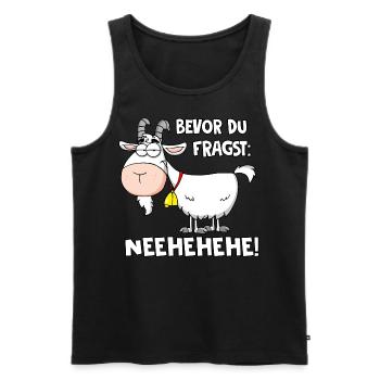 Bevor du fragst - Männer Premium Bio Tank Top - Schwarz - Vorne - Michal (187cm)