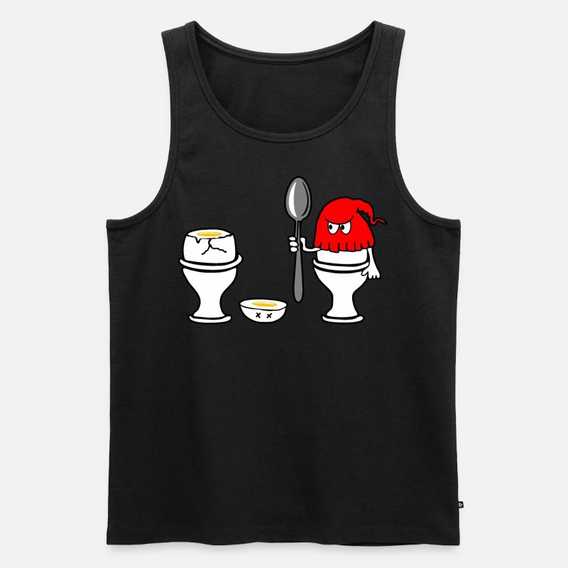 Ei geköpft - Männer Premium Bio Tank Top - Schwarz