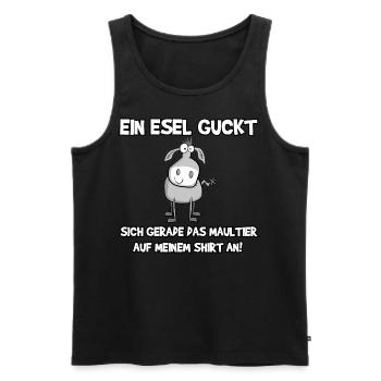 Ein Esel guckt - Männer Premium Bio Tank Top - Schwarz - Vorne - AI Model Male 178 light (178cm)