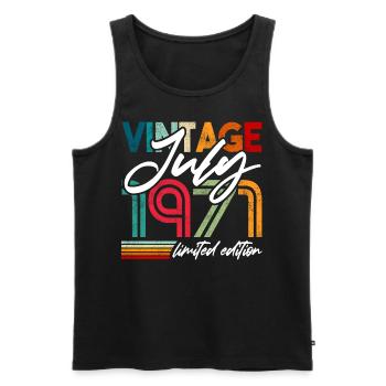 Vintage geboren Juli 1971 Geburtstag Juli 1971 - Männer Premium Bio Tank Top - Schwarz - Vorne - Michal (187cm)