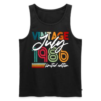 Vintage born July 1986 Birthday July 1986 - Men's Premium Organic Tank Top - black - Front - Michal (187cm)