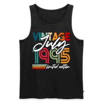 Vintage geboren Juli 1995 Geburtstag Juli 1995 - Männer Premium Bio Tank Top - Schwarz - Vorne - Michal (187cm)