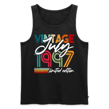 Vintage born July 1997 Birthday July 1997 - Men's Premium Organic Tank Top - black - Front - Michal (187cm)