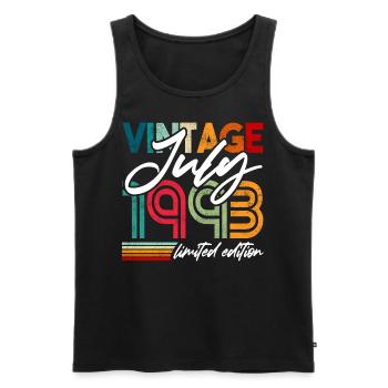Vintage geboren Juli 1993 Geburtstag Juli 1993 - Männer Premium Bio Tank Top - Schwarz - Vorne - Michal (187cm)
