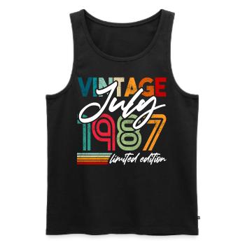 Vintage geboren Juli 1987 Geburtstag Juli 1987 - Männer Premium Bio Tank Top - Schwarz - Vorne - Michal (187cm)