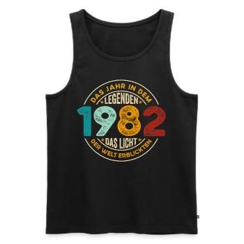 Geburtstag Legenden 1982 Jahrgang 1982 Geschenk - Männer Premium Bio Tank Top - Schwarz - Vorne - Michal (187cm)