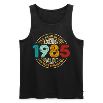 Geburtstag Legenden 1985 Jahrgang 1985 Geschenk - Männer Premium Bio Tank Top - Schwarz - Vorne - Michal (187cm)