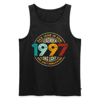 Geburtstag Legenden 1997 Jahrgang 1997 Geschenk - Männer Premium Bio Tank Top - Schwarz - Vorne - Michal (187cm)