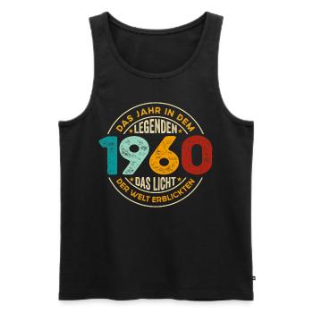 Geburtstag Legende 1960 Jahrgang 1960 Geschenkidee - Männer Premium Bio Tank Top - Schwarz - Vorne - Michal (187cm)