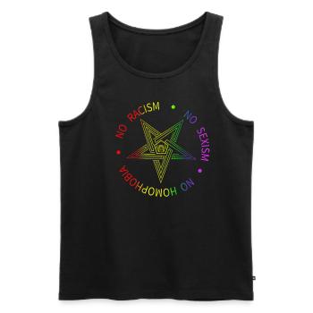 Baphomet Pentagram Symbol Satanas - No Racism - Men's Premium Organic Tank Top - black - Front - AI Model Male 178 light (178cm)
