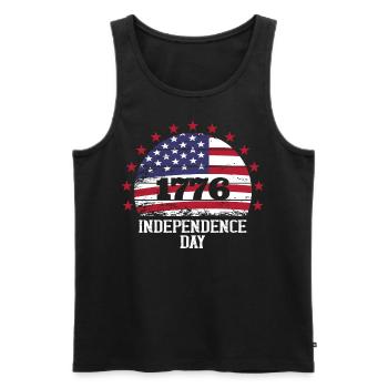 Jour de l’indépendance américaine le 4 juillet - Débardeur bio Premium Homme - noir - Devant - AI Model Male 178 light (178cm)