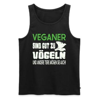 Vegetarier-Veganer sind Gut zu Vögeln Tierfreunde - Männer Premium Bio Tank Top - Schwarz - Vorne - Michal (187cm)