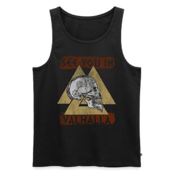 See You In Valhalla Viking Vikings - Männer Premium Bio Tank Top - Schwarz - Vorne - AI Model Male 178 light (178cm)