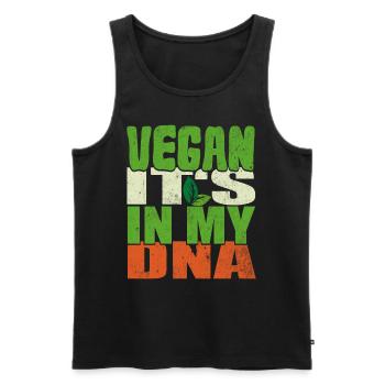 Vegan It's In My DNA - Men's Premium Organic Tank Top - black - Front - AI Model Male 178 light (178cm)