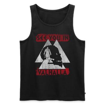 See You In Valhalla Viking Vikings - Männer Premium Bio Tank Top - Schwarz - Vorne - AI Model Male 178 light (178cm)