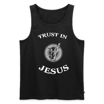 Jesus Christus Heiliger Retter Erlöser Messias - Männer Premium Bio Tank Top - Schwarz - Vorne - Michal (187cm)