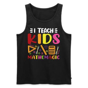 I teach Kids Mathemagic - Männer Premium Bio Tank Top - Schwarz - Vorne - Michal (187cm)