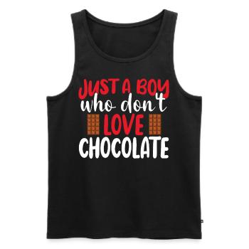Just a boy who don't love Chocolate - Men's Premium Organic Tank Top - black - Front - Michal (187cm)