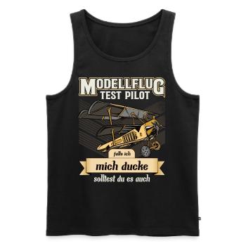 Modellflug Modellflugzeug Modellflieger Modellbau - Männer Premium Bio Tank Top - Schwarz - Vorne - Michal (187cm)