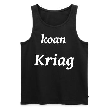 koan Kriag, no war, bayerisch - Männer Premium Bio Tank Top - Schwarz - Vorne - AI Model Male 178 light (178cm)