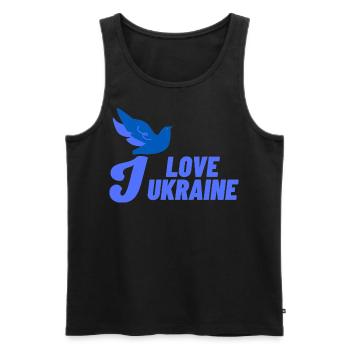 I love Ukraine - Männer Premium Bio Tank Top - Schwarz - Vorne - Michal (187cm)