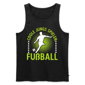 Coole Jungs Spielen Fußball Jungen Geburtstag - Männer Premium Bio Tank Top - Schwarz - Vorne - Michal (187cm)