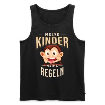 Kinder Kind Baby Erziehung Regeln lustig Geschenk - Männer Premium Bio Tank Top - Schwarz - Vorne - Michal (187cm)