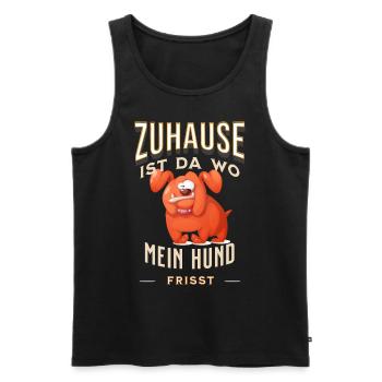 Zuhause ist da wo mein Hund frisst Shirt Hunde - Männer Premium Bio Tank Top - Schwarz - Vorne - Michal (187cm)