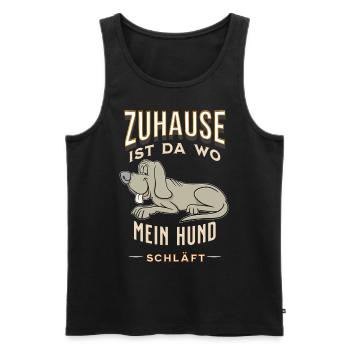 Zuhause ist da wo mein Hund schläft SchlafShirt - Männer Premium Bio Tank Top - Schwarz - Vorne - Michal (187cm)