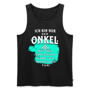 Onkel muss nicht erziehen - Männer Premium Bio Tank Top - Schwarz - Vorne - AI Model Male 178 light (178cm)