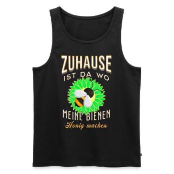 Zuhause ist wo meine Bienen.... T-Shirt für Imker - Männer Premium Bio Tank Top - Schwarz - Vorne - Michal (187cm)