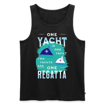 yacht sailing sailor skipper sailingboat regatta - Men's Premium Organic Tank Top - black - Front - AI Model Male 178 light (178cm)