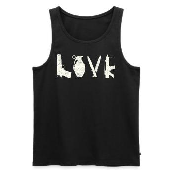 Weapons Love T-Shirt I Freedom Weapons - Men's Premium Organic Tank Top - black - Front - AI Model Male 178 light (178cm)