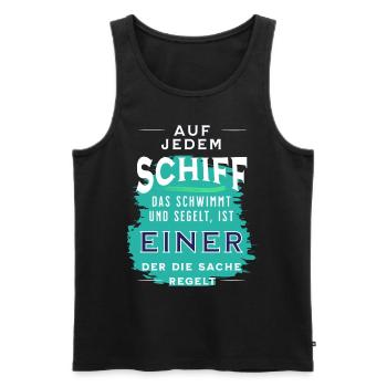 Segeln Segelboot Segler Boot Skipper Geschenk - Männer Premium Bio Tank Top - Schwarz - Vorne - Michal (187cm)