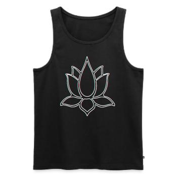 3D Lotus - Men's Premium Organic Tank Top - black - Front - AI Model Male 178 light (178cm)