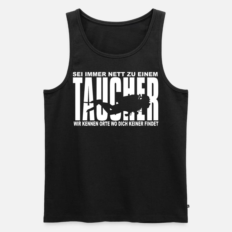 Taucher Diver - Männer Premium Bio Tank Top - Schwarz