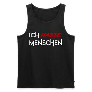 Ich hasse Menschen - Männer Premium Bio Tank Top - Schwarz - Vorne - Michal (187cm)