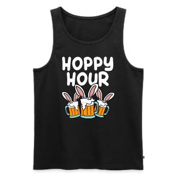 Bier Party Alkohol Saufen Spruch - Hoppy Hour - Männer Premium Bio Tank Top - Schwarz - Vorne - AI Model Male 178 light (178cm)