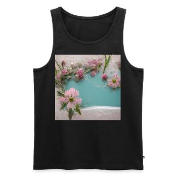 Fleurs dans la baignoire Pink Beautiful III - Débardeur bio Premium Homme - noir - Devant - Michal (187cm)